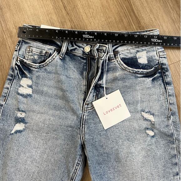 Lovervet By Vervet Size 29/9 Distressed High Rise Straight Leg Jeans NWT - Picture 3 of 9
